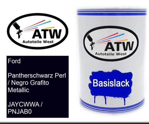 Ford, Pantherschwarz Perl / Negro Grafito Metallic, JAYCWWA / PNJAB0: 500ml Lackdose, von ATW Autoteile West.